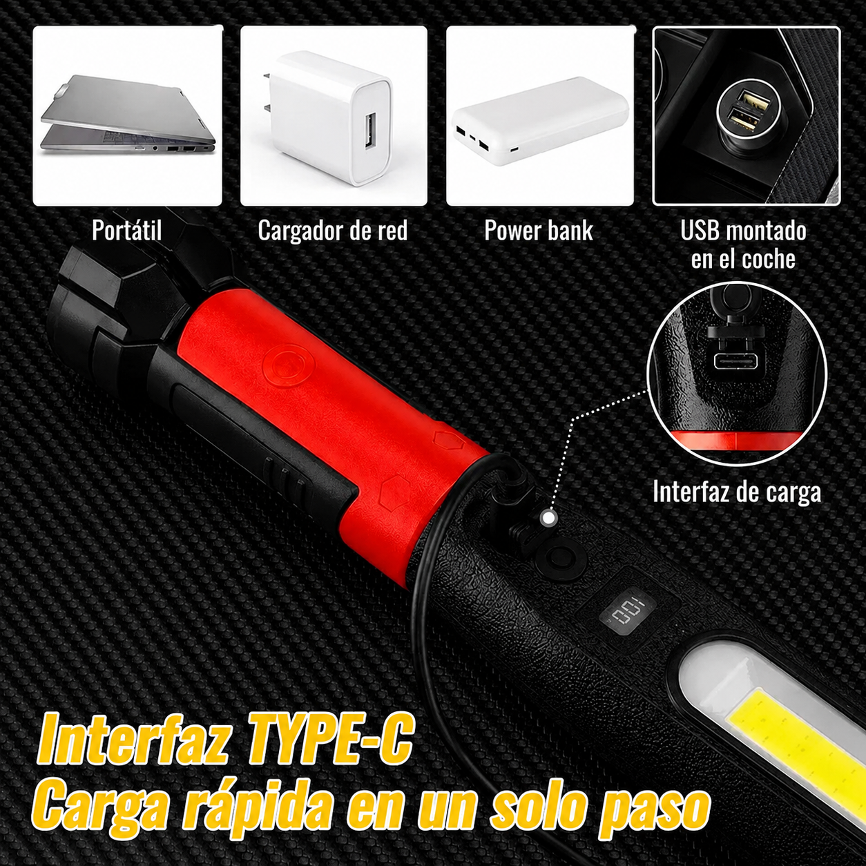 Lámpara LED Magnética de Trabajo 🔦 ⭐