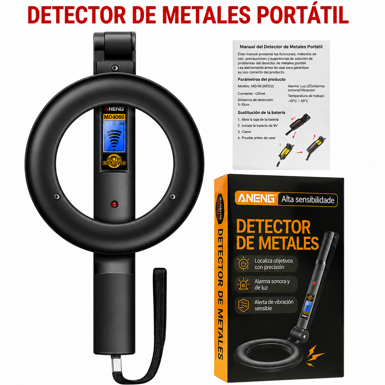 Detector de Metales Portátil para Búsqueda en el Suelo