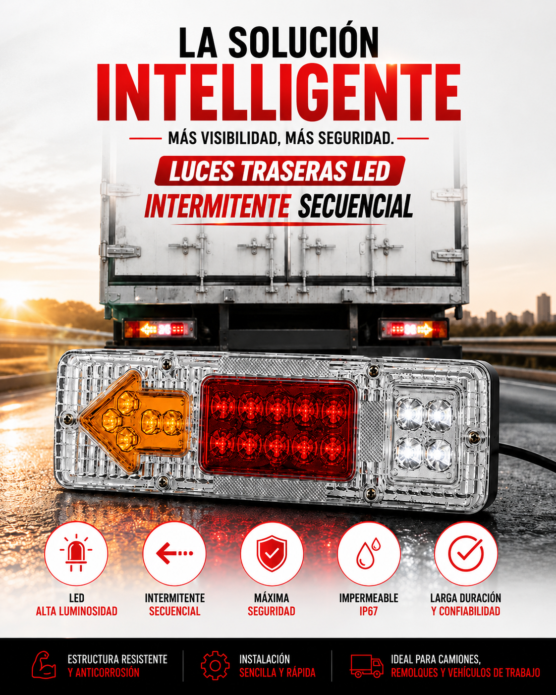 🚚 Piloto trasero LED para camión