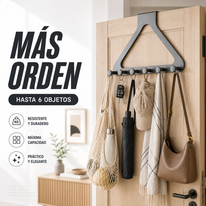 OFERTA ESPECIAL | Perchero colgante sobre puerta con ganchos