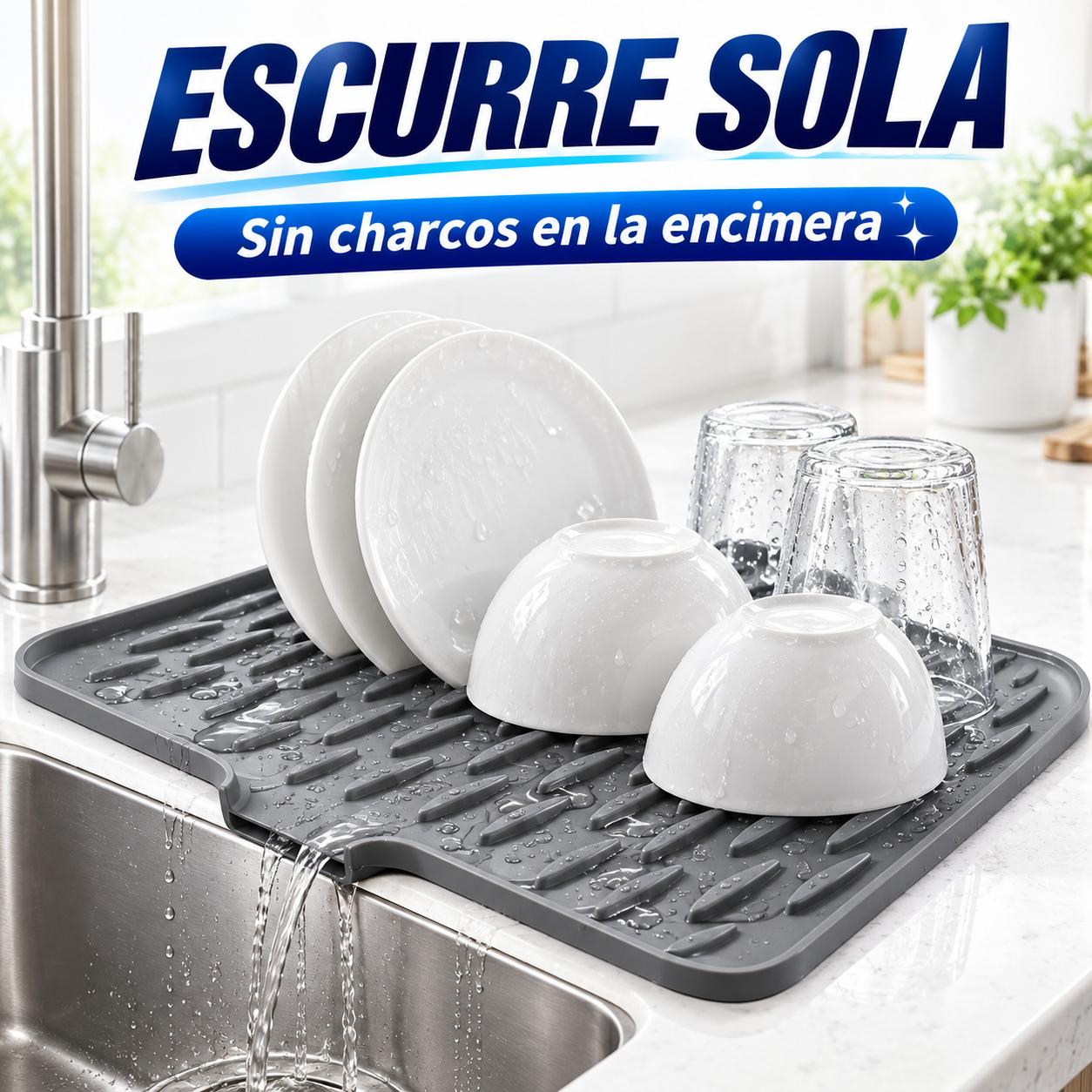 OFERTA ESPECIAL | ESCURREPLATOS DE SILICONA PARA FREGADERO