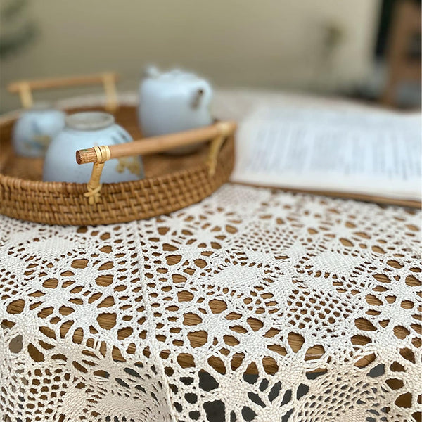 💖Mantel de ganchillo de algodón vintage