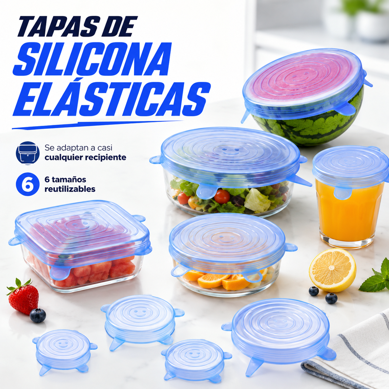 OFERTA ESPECIAL | Set de 6 Tapas de Silicona Herméticas