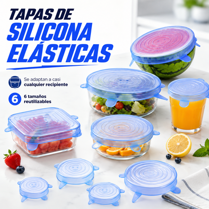 OFERTA ESPECIAL | Set de 6 Tapas de Silicona Herméticas