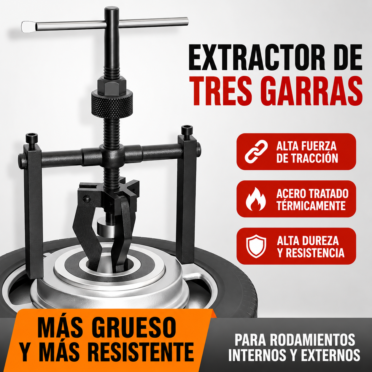 Extractor de rodamientos de agujeros interiores de 3 mordazas 🛠️
