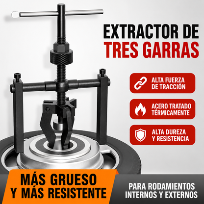 Extractor de rodamientos de agujeros interiores de 3 mordazas 🛠️