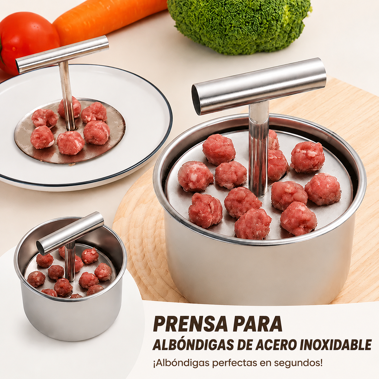 ¡30% de Descuento! | Prensa para Albóndigas de Acero Inoxidable