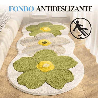 Alfombra suave con motivo floral irregular