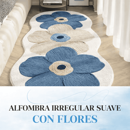 Alfombra suave con motivo floral irregular