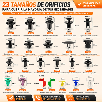 Kit de 725 piezas de clips de fijación para coche