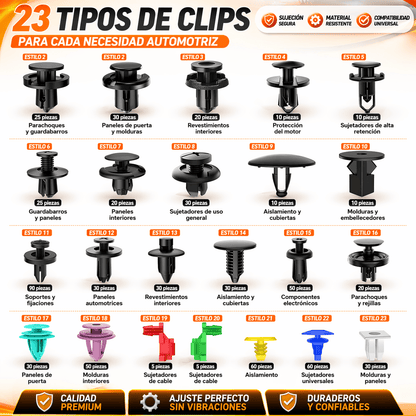 Kit de 725 piezas de clips de fijación para coche