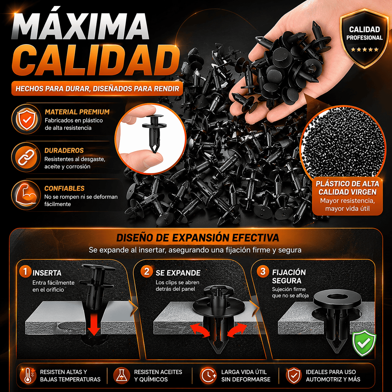 Kit de 725 piezas de clips de fijación para coche