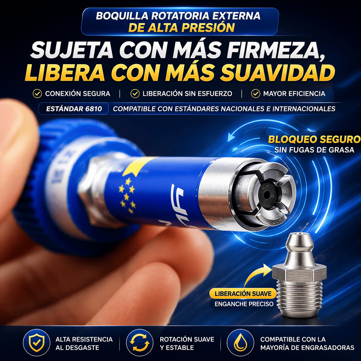 Boquilla de grasa con bloqueo