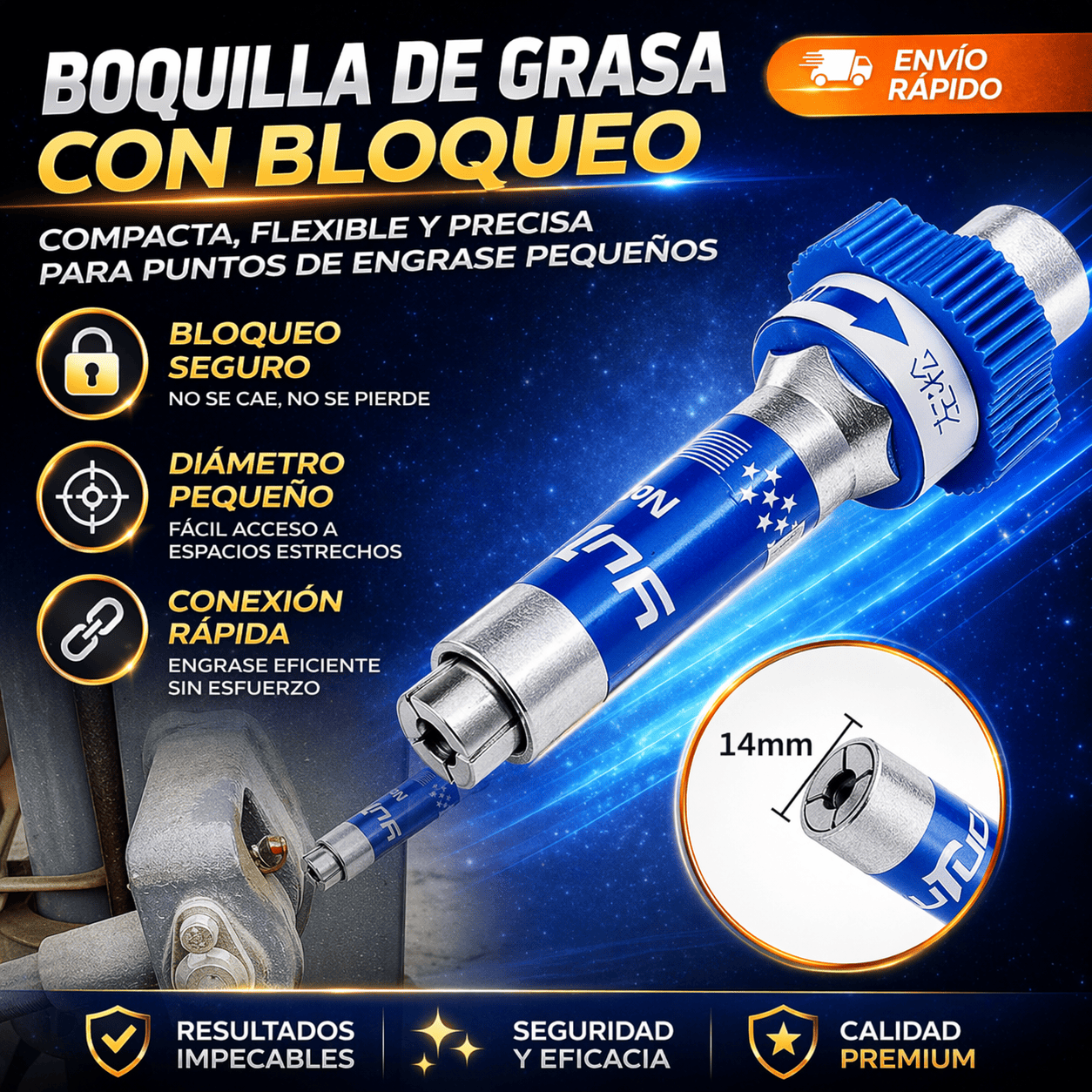 Boquilla de grasa con bloqueo
