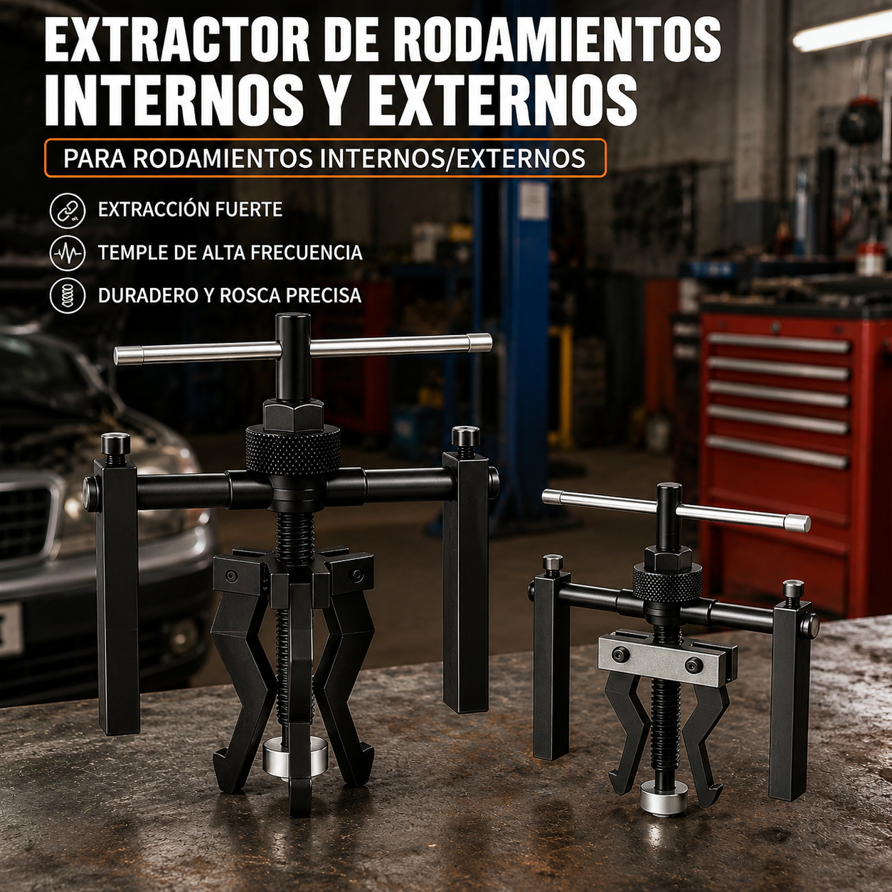 Extractor de rodamientos de agujeros interiores de 3 mordazas
