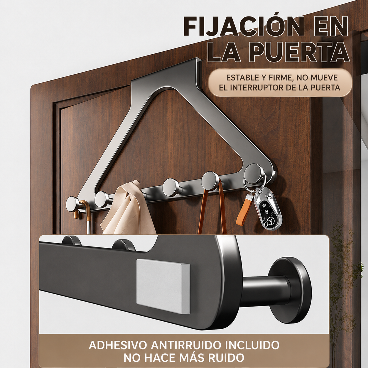 Perchero de puerta de 6 ganchos