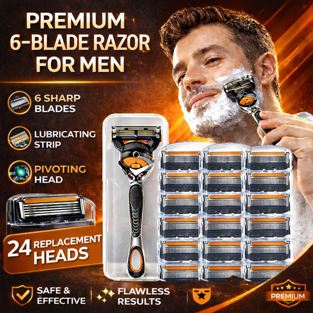 Maquinilla de afeitar de seis hojas para hombre