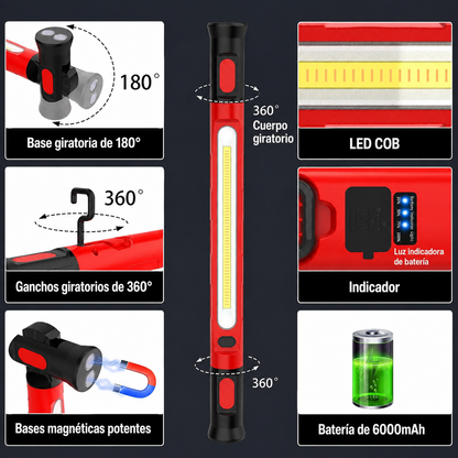 Lámpara LED Magnética de Trabajo 🔦 ⭐