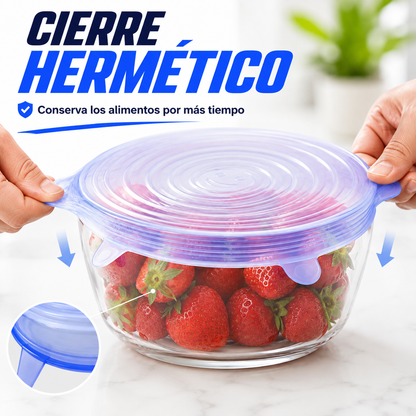 OFERTA ESPECIAL | Set de 6 Tapas de Silicona Herméticas