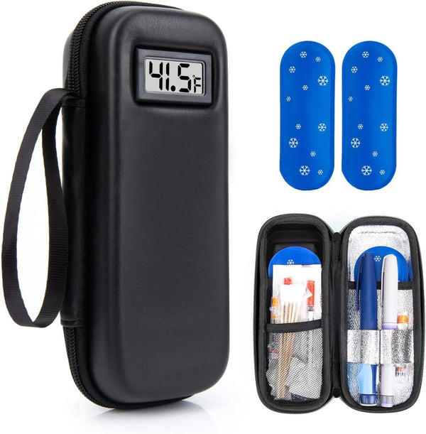 Estuche refrigerado de insulina con indicador de temperatura