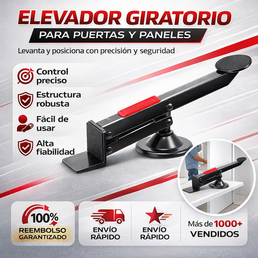 Elevador de puertas y tableros giratorio