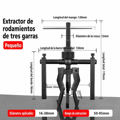 Extractor de rodamientos de agujeros interiores de 3 mordazas 🛠️