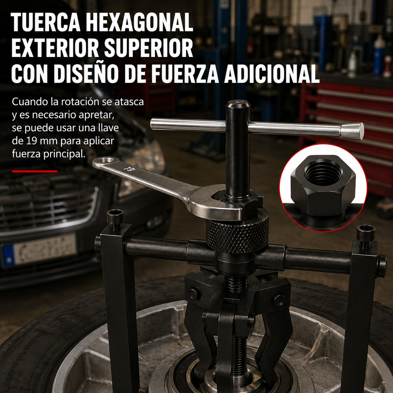 Extractor de rodamientos de agujeros interiores de 3 mordazas