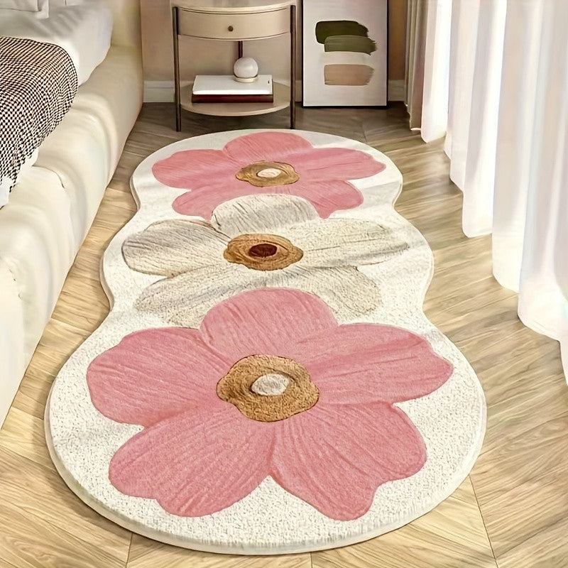 Alfombra suave con motivo floral irregular