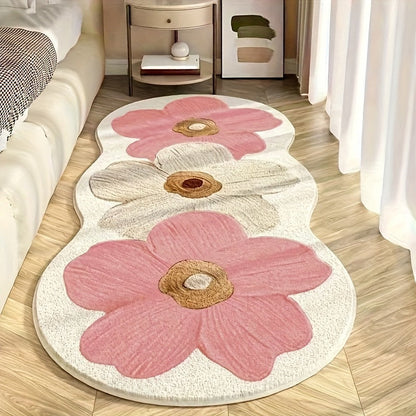 Alfombra suave con motivo floral irregular