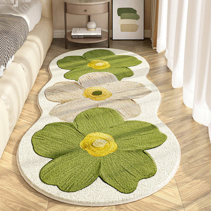 Alfombra suave con motivo floral irregular